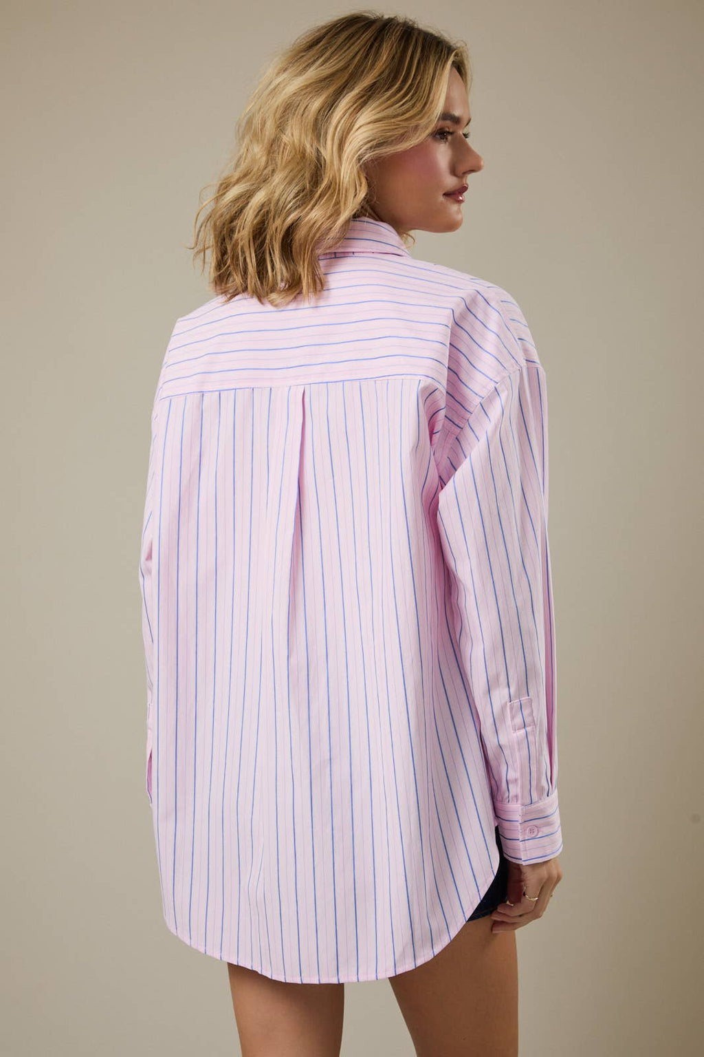 LONG SLEEVE STRIPE OVERSIZE SHIRT