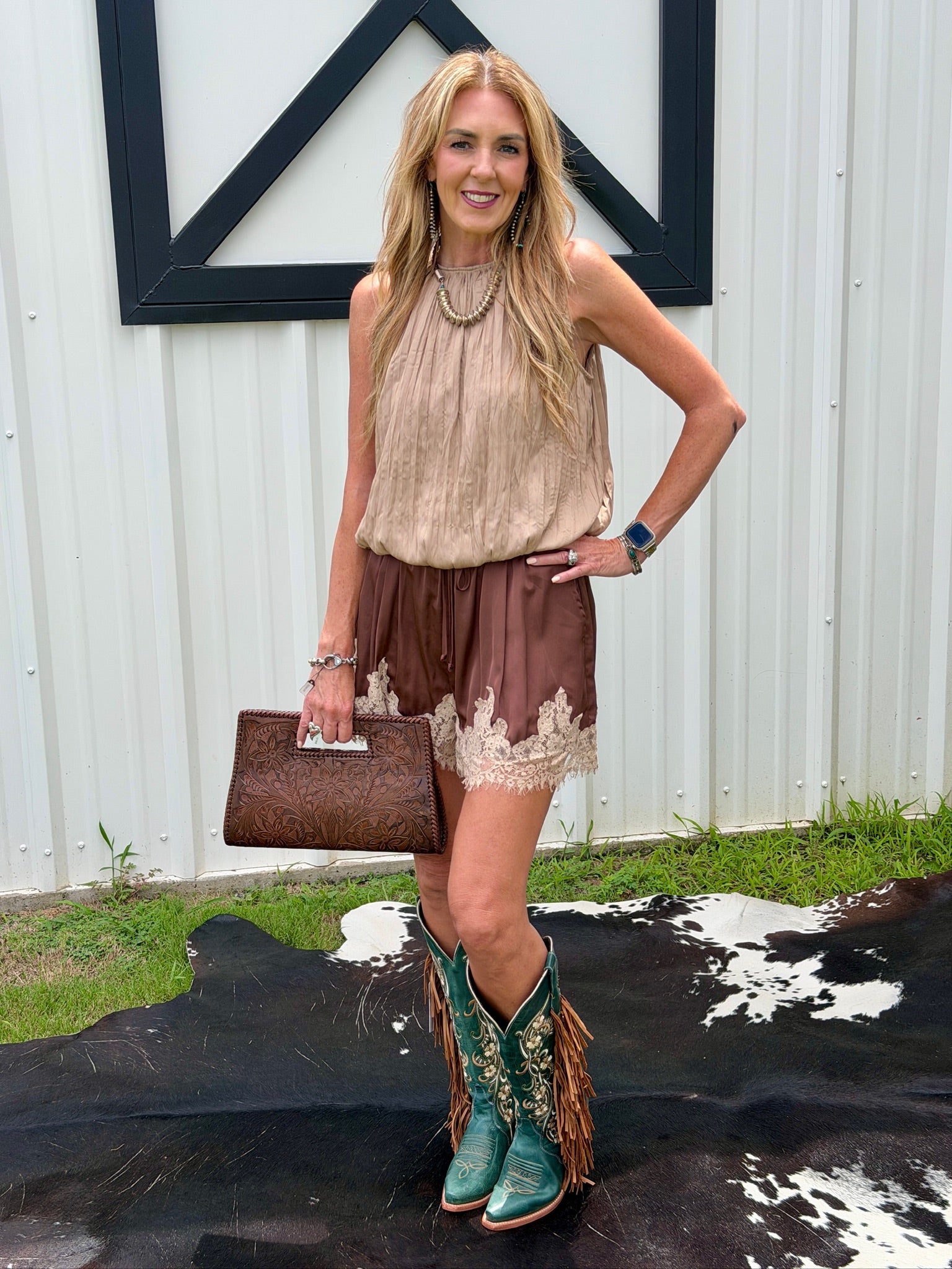 A solid woven short