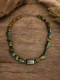 Chunky Turquoise Barrel Bead Necklace