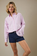 LONG SLEEVE STRIPE OVERSIZE SHIRT