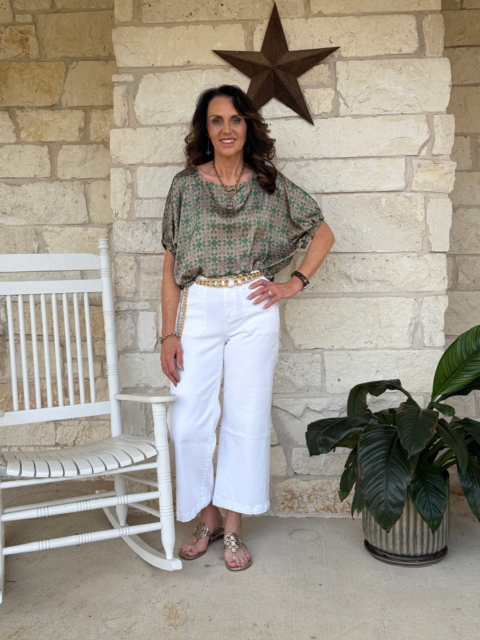 Fern Floral Flutter Top