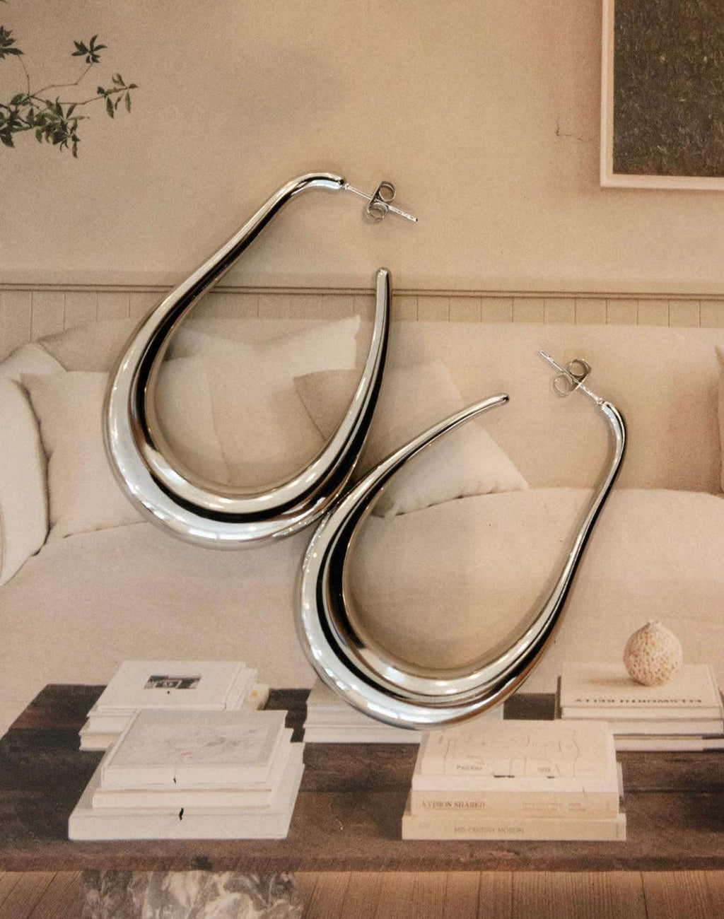 Modern Teardrop Statement Hoops