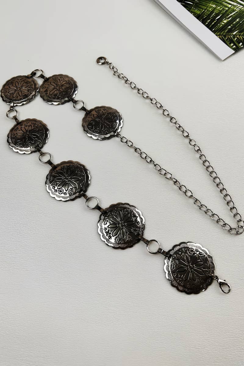 Ethnic Carved Chain Belt – Vintage Style