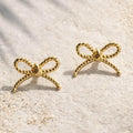 Gold Rope Bow Earrings