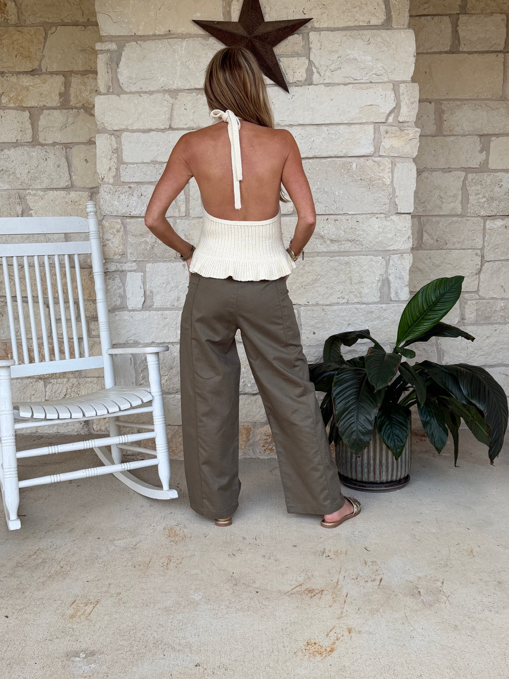 Olive Linen Pant