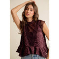 POLKA DOT SATIN LACE TOP