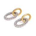 Mixed Metal Oval Earrings Water Resistant