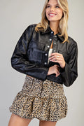 Crocodile Faux Leather Jacket