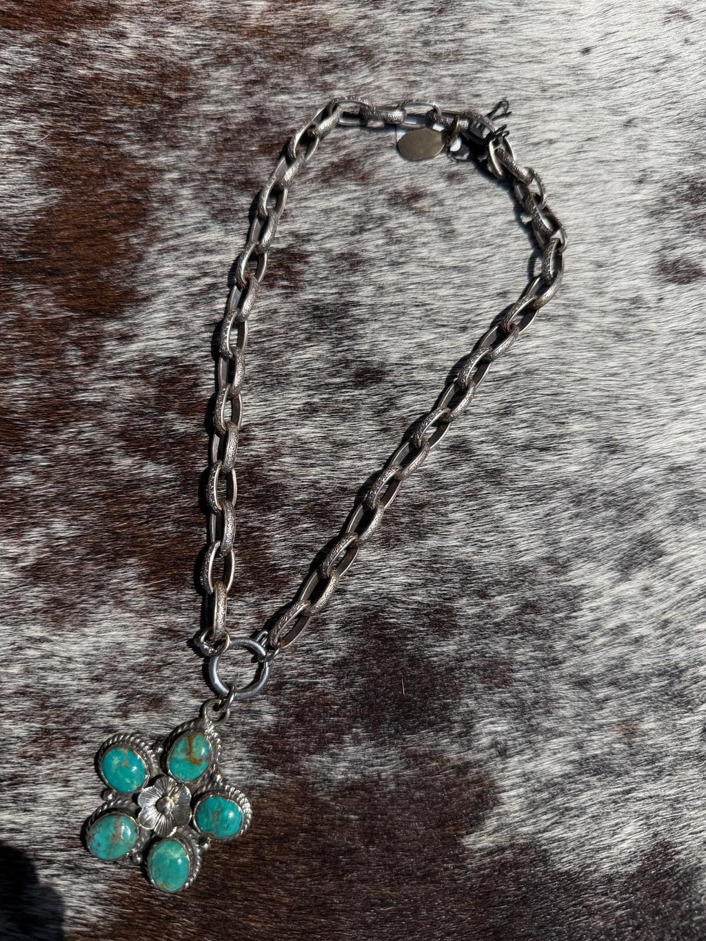 Erin Knight Vintage Silver & Turquoise Bloom Necklace