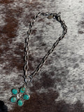 Erin Knight Vintage Silver & Turquoise Bloom Necklace