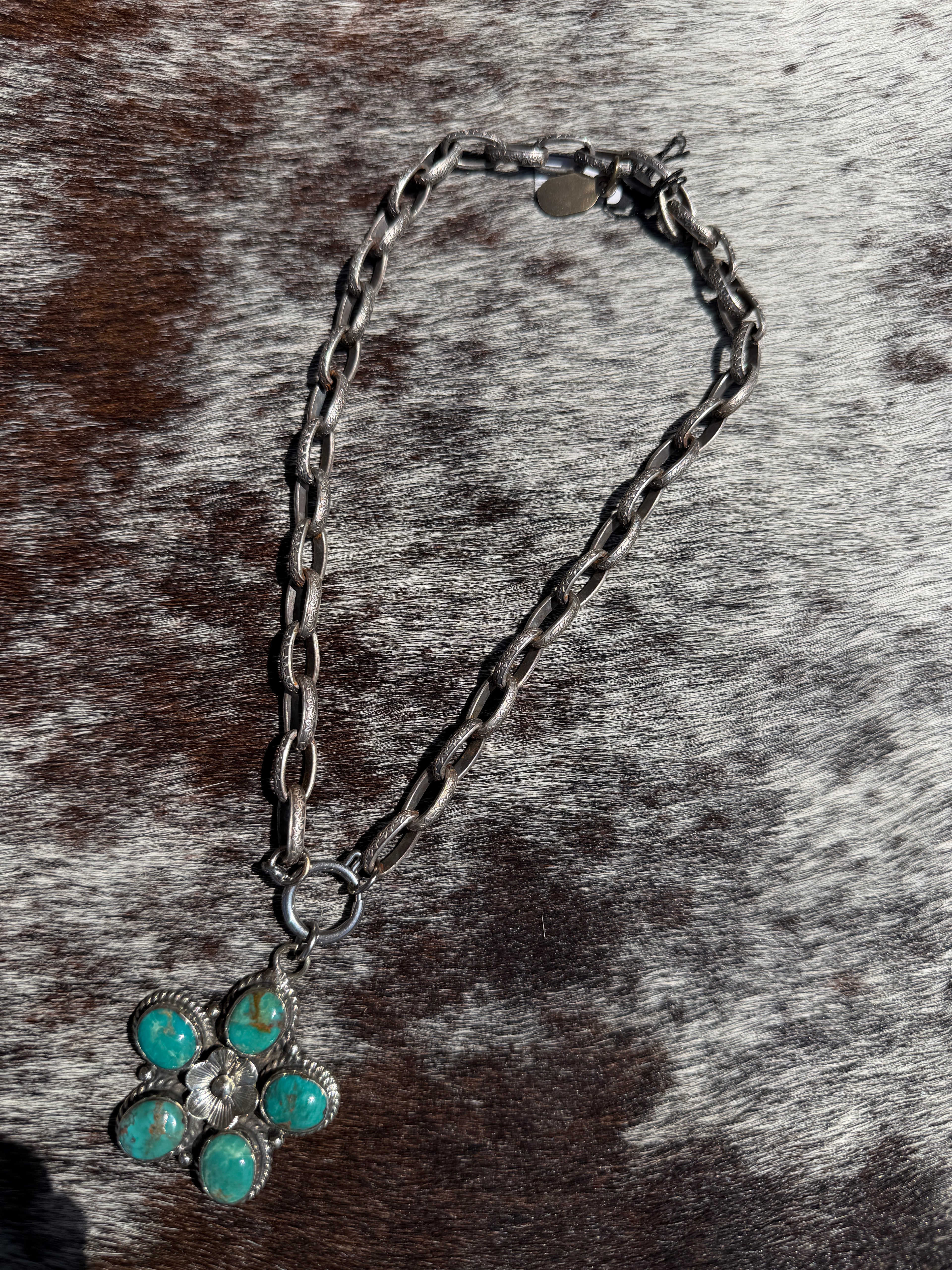 Erin Knight Vintage Silver & Turquoise Bloom Necklace