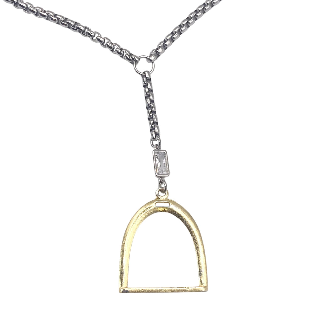 Equestrian Stirrup Lariat Necklace