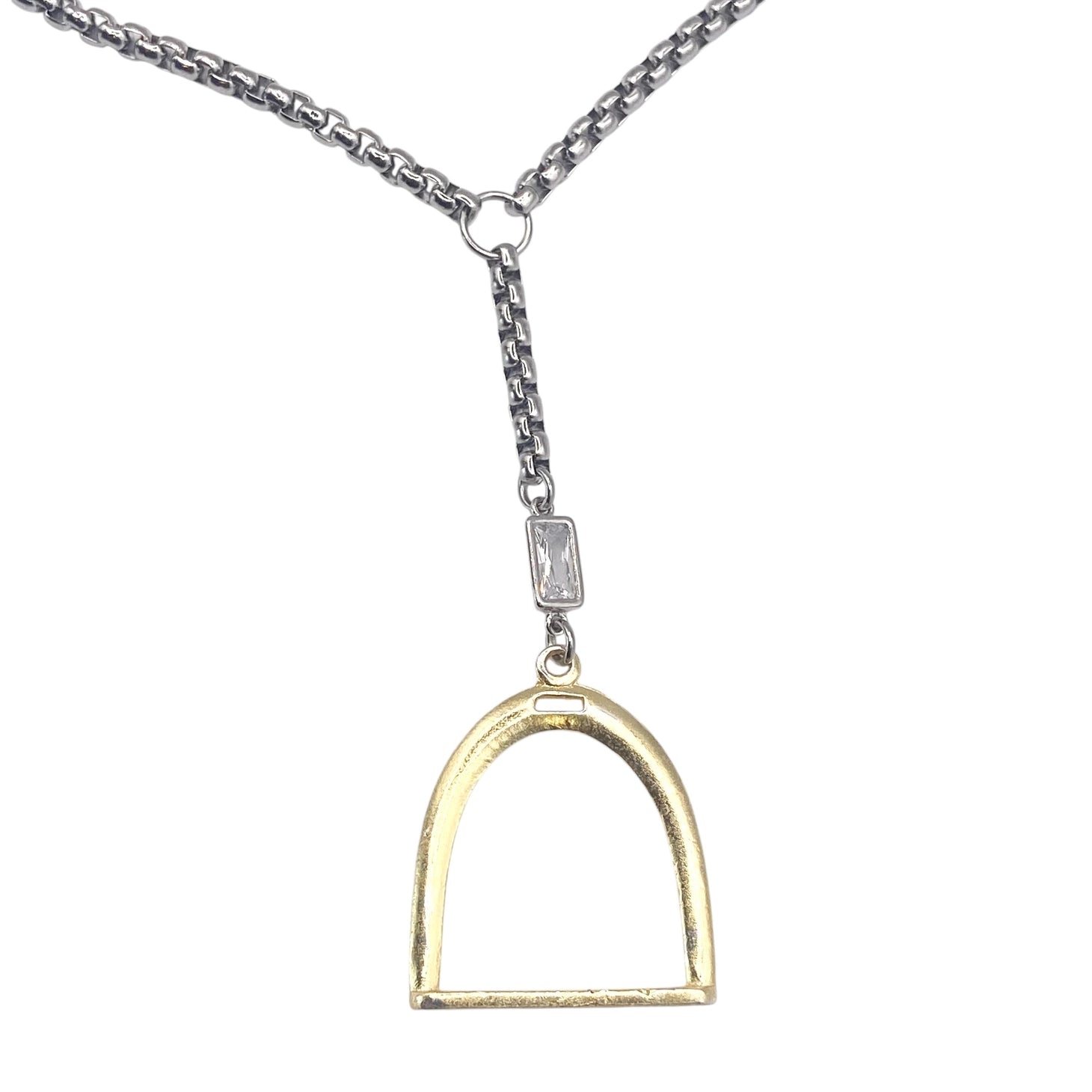 Equestrian Stirrup Lariat Necklace