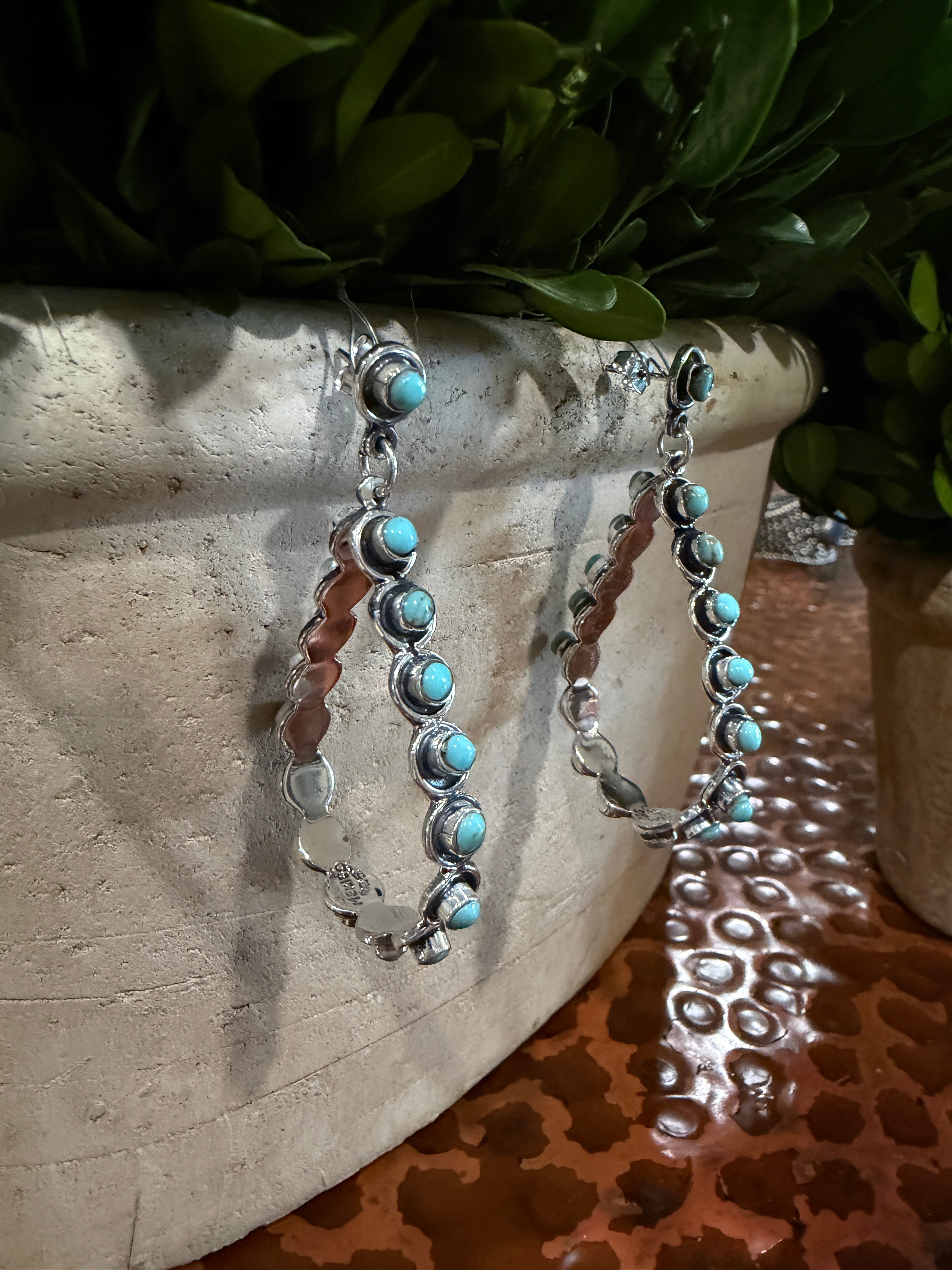 Turquoise Large Teardrop Earrings
