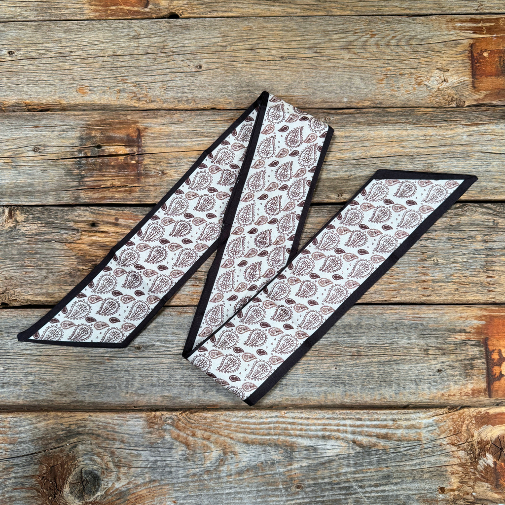 Black and Brown Western Skinny Mini Wild Rag Scarf