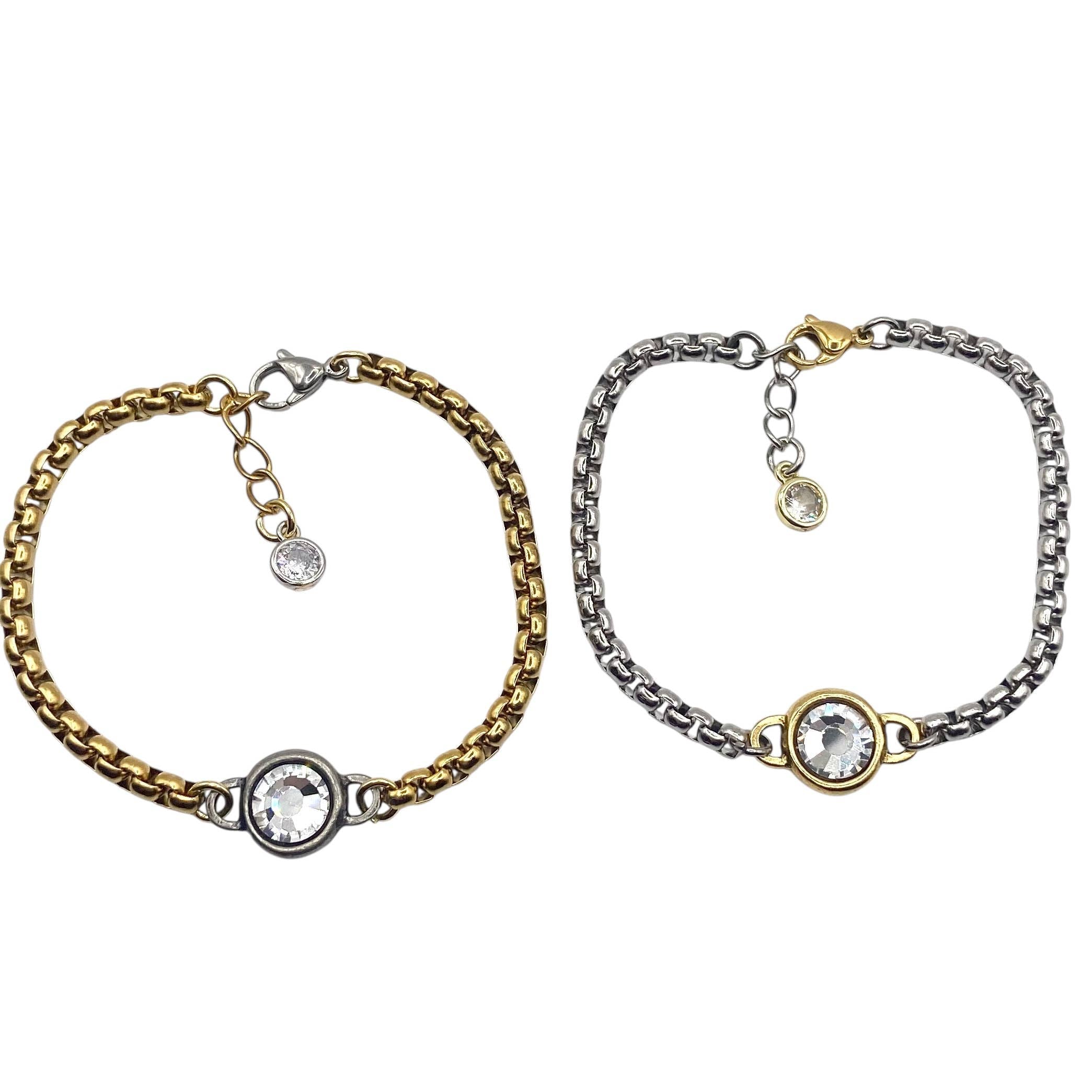 Two tone mixed metal luxe bracelet 