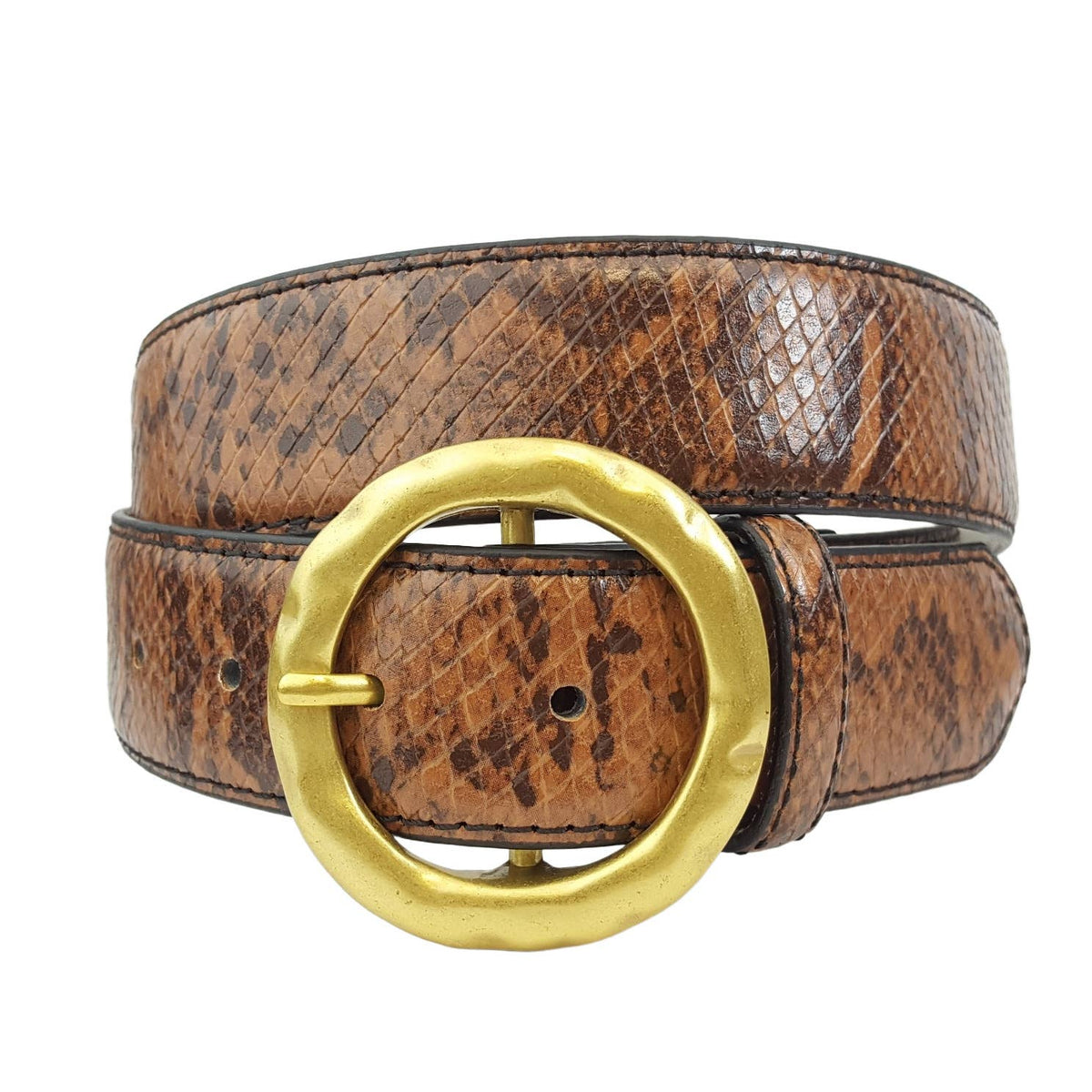 Snake print with Round Buckle
