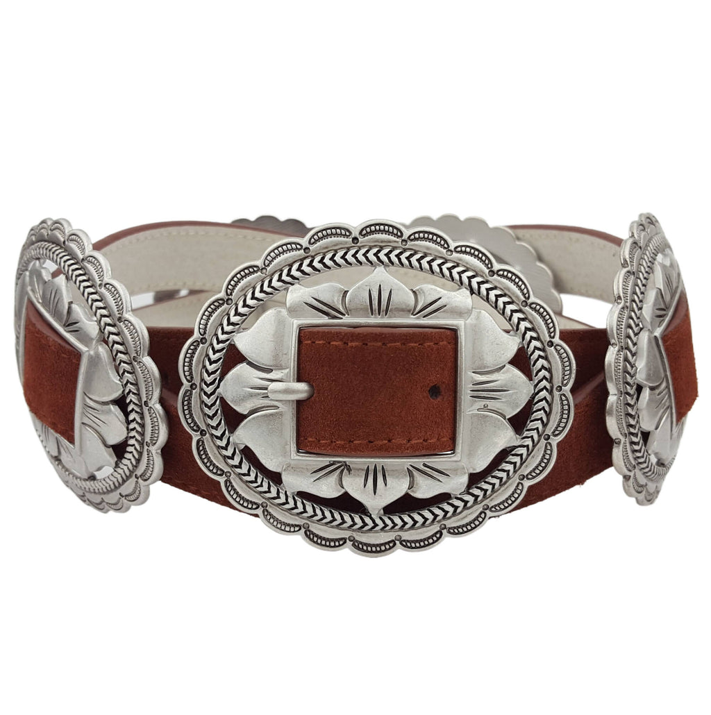 Genuine Suede Concho Belt