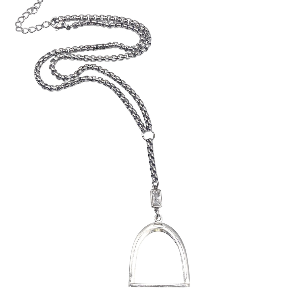 Equestrian Stirrup Lariat Necklace