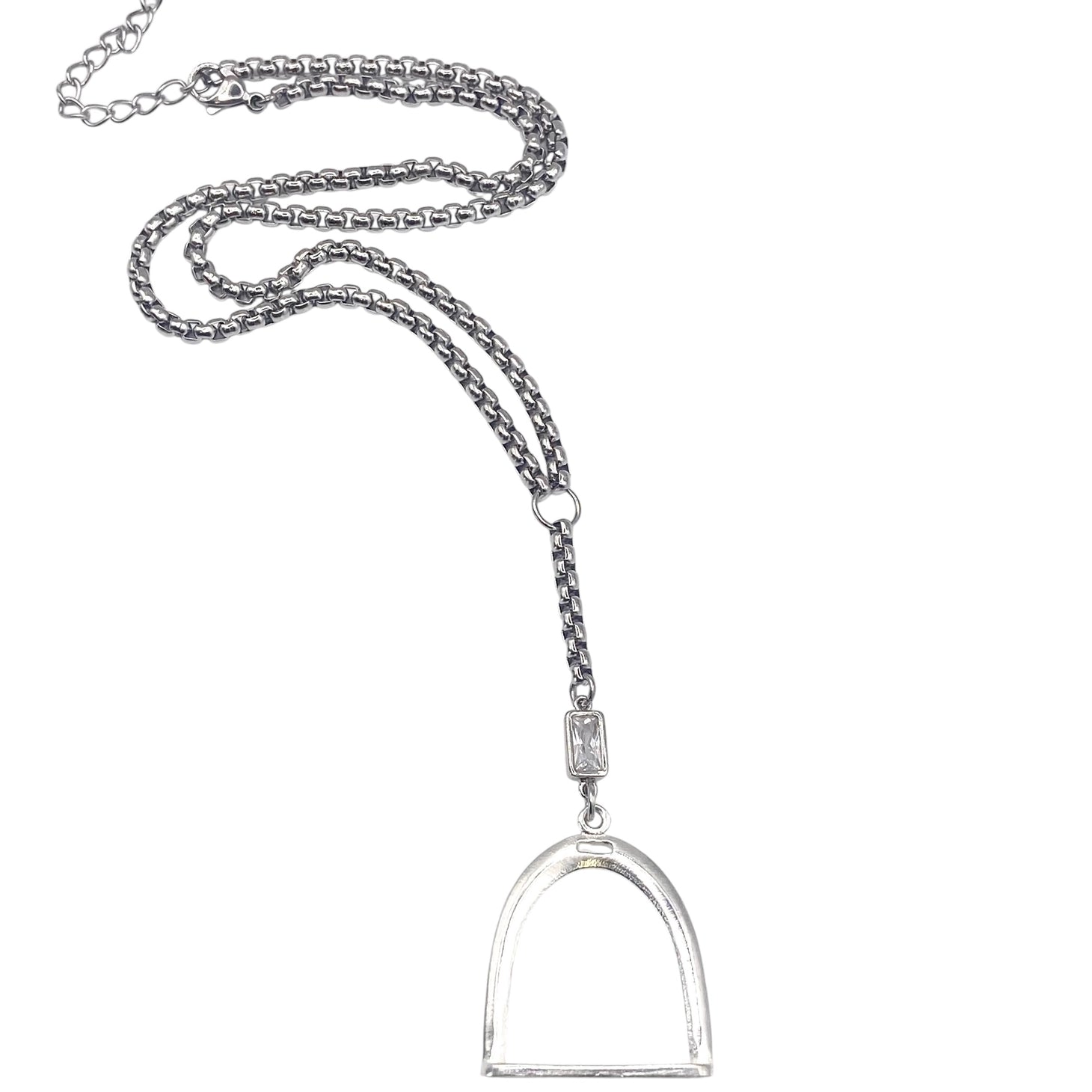 Equestrian Stirrup Lariat Necklace