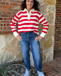 HIGH RISE ANKLE WIDE CUFFED JEANS