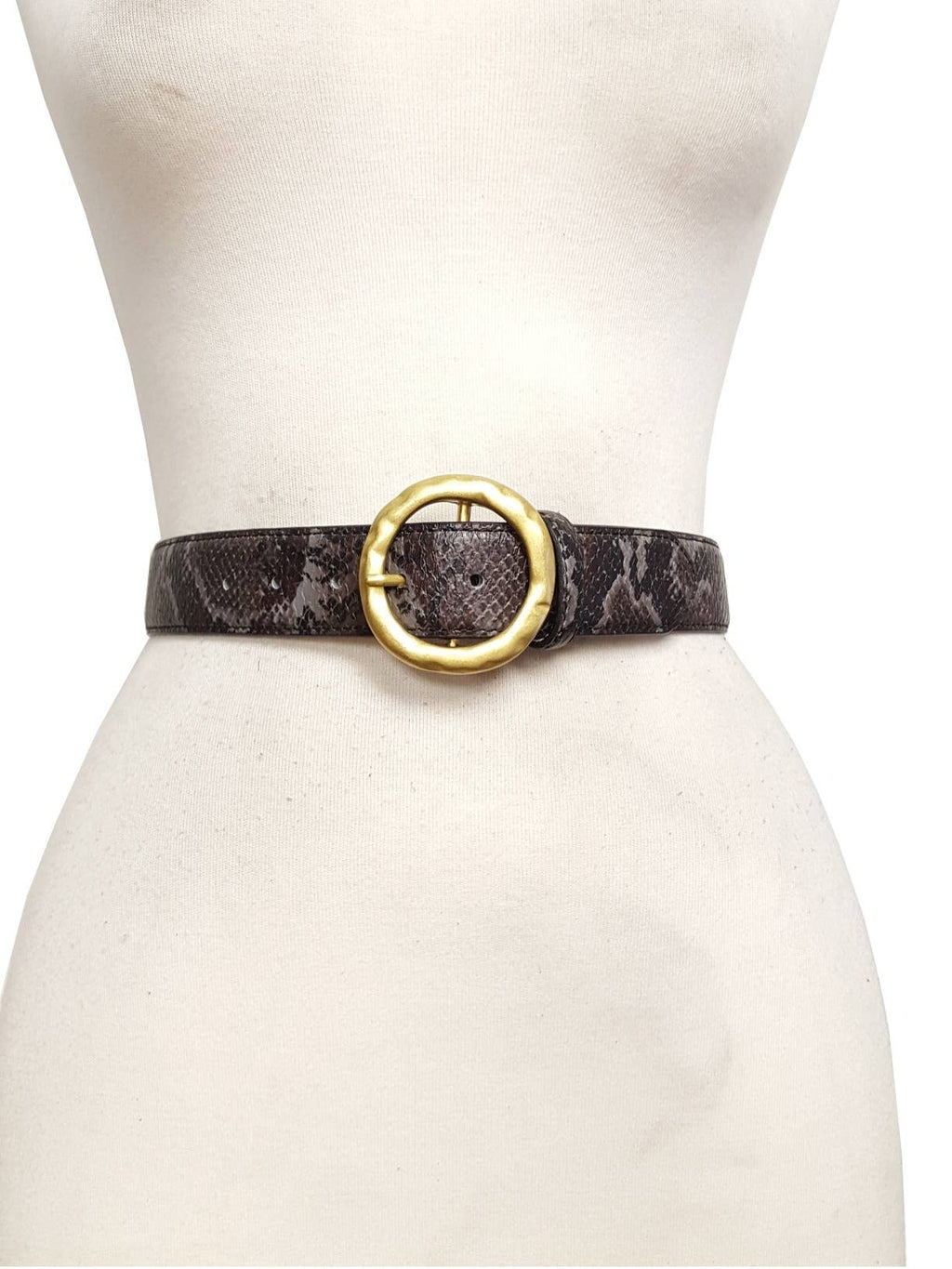 Snake print with Round Buckle