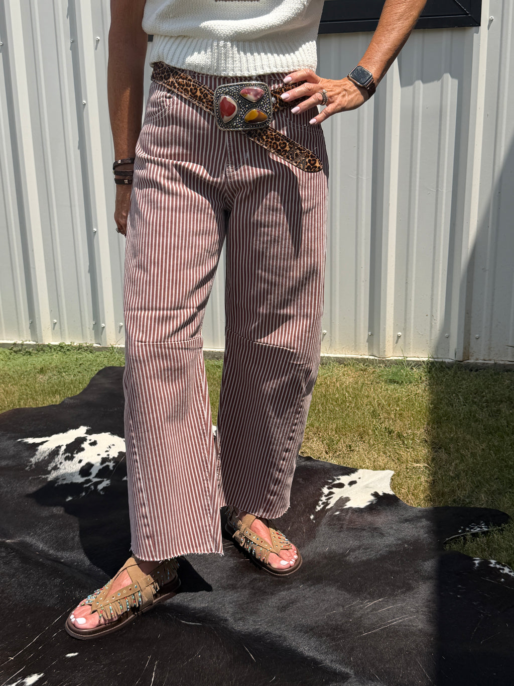 Stripe Barrel Jean