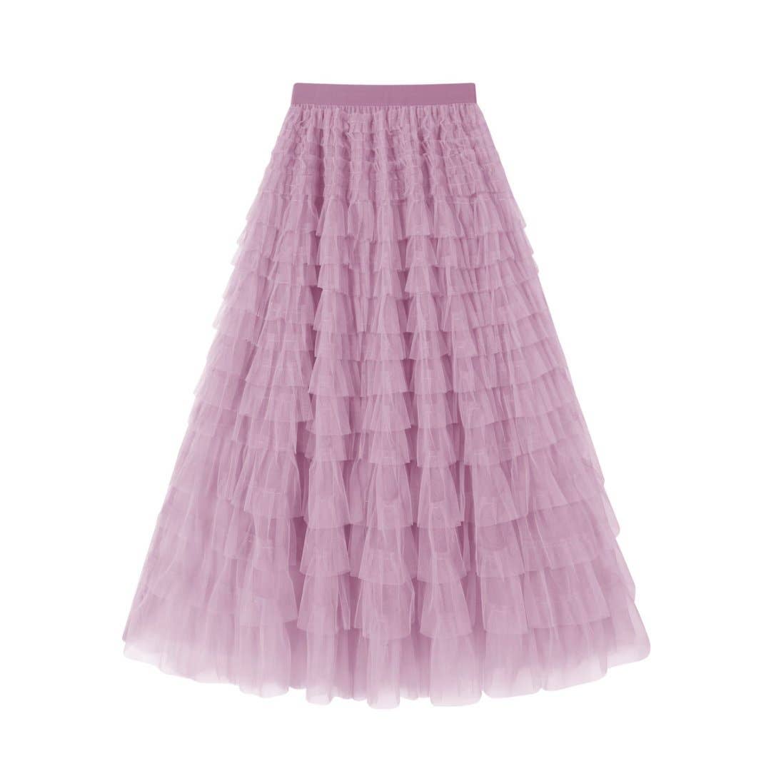 Mesh Tiered Skirt