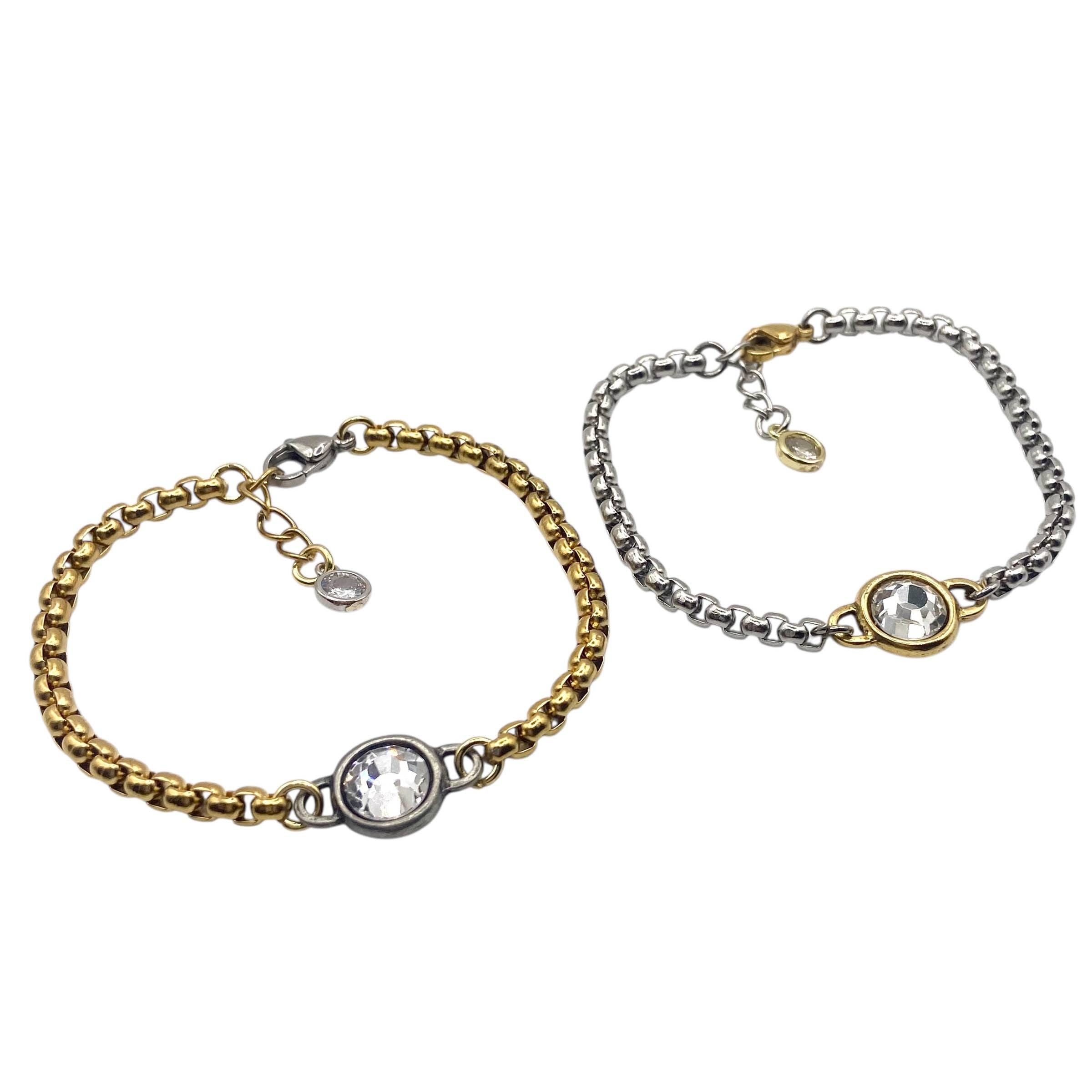 Two tone mixed metal luxe bracelet 