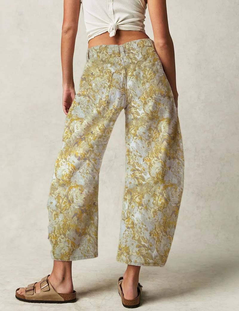 Love Print Loose Midi Waist Jeans DP25A476