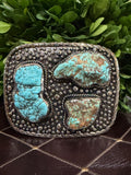 Turquoise 3 Stone Belt Buckle