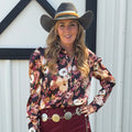 FLORAL SATIN PUFF SLEEVE BLOUSE