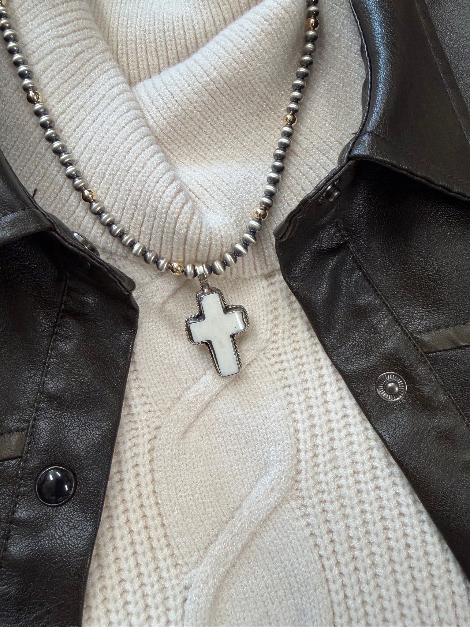 Bone Cross Pendant