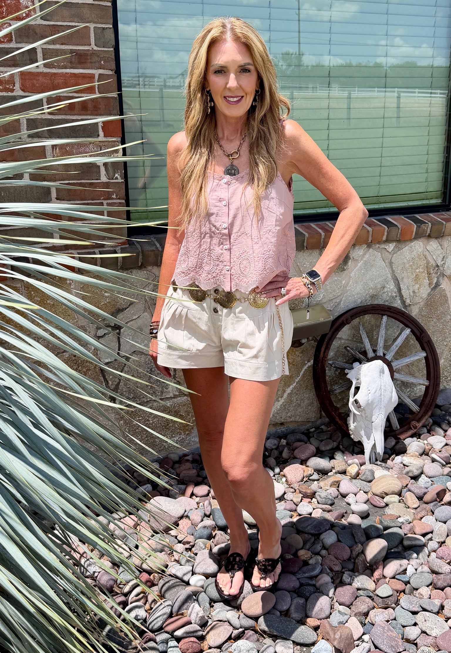 Pinched Button Down Shorts