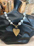 Pearl and Gold Heart Necklace
