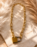 Large Lock Gold Necklace