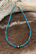 Turquoise Beaded necklace with Navajo Pearl Accent