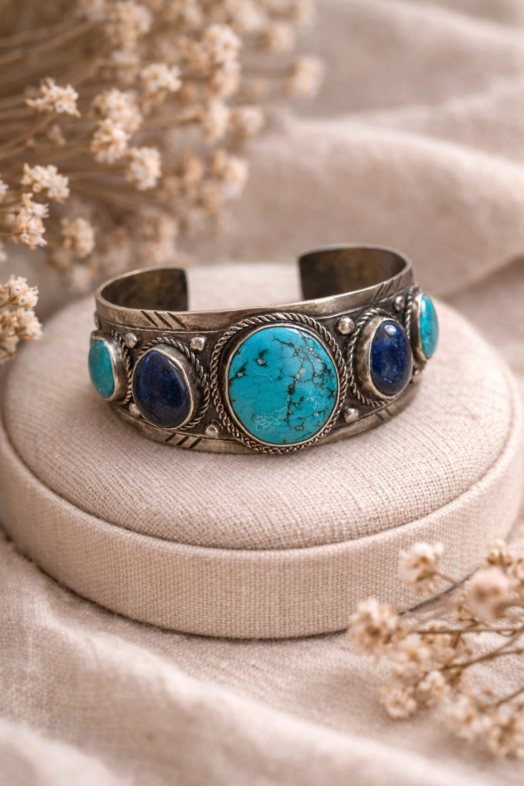 Paige Wallace Turquoise & Lapis Cuff