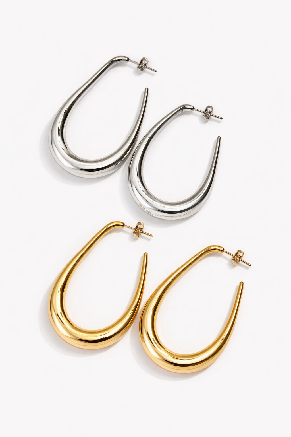 Modern Teardrop Statement Hoops