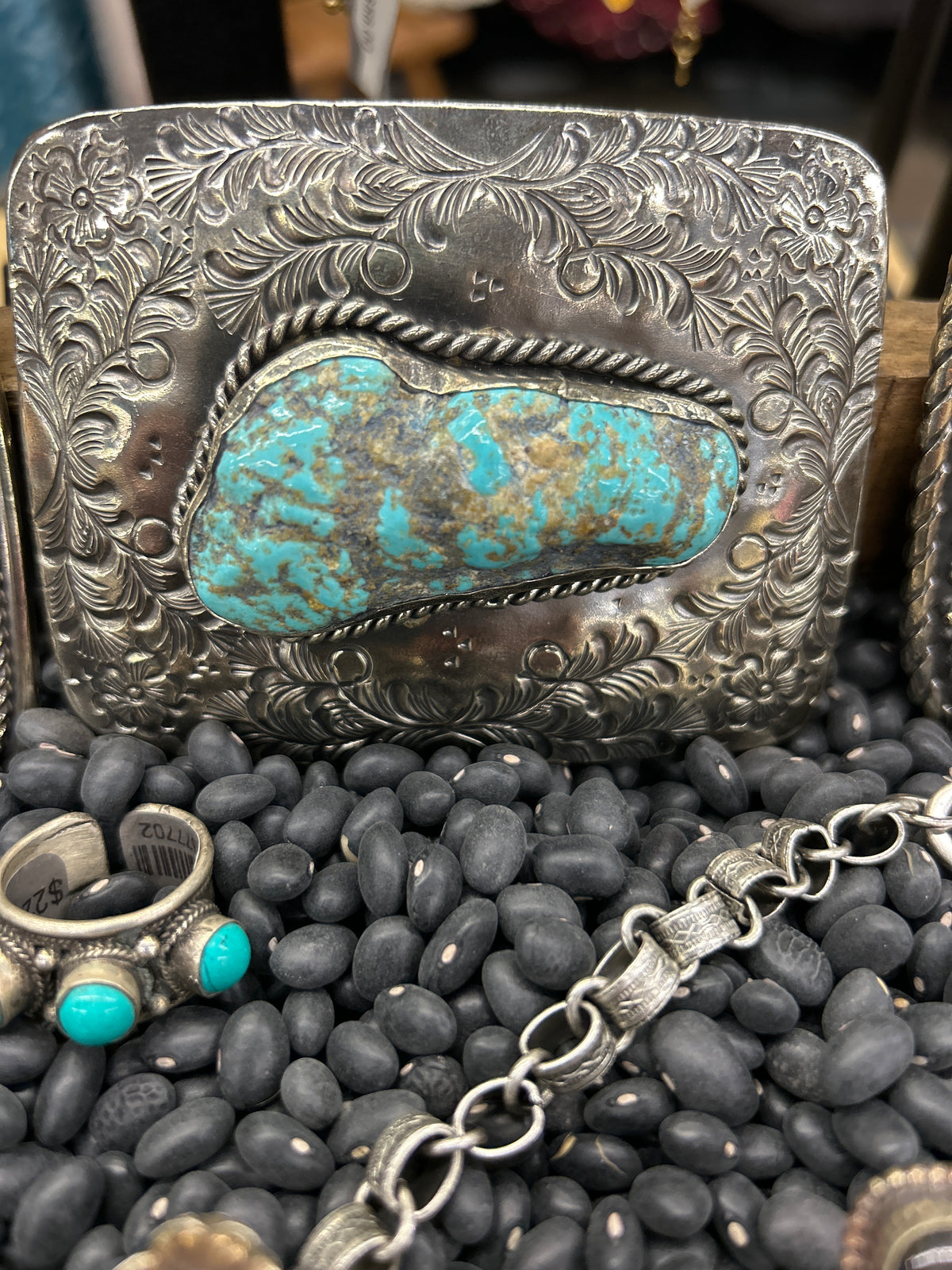 Freeform turquoise buckle