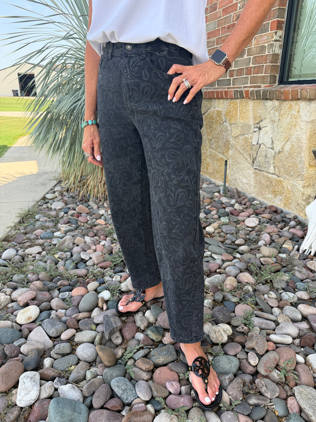 Paisley Barrel Jean