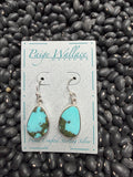 Paige Wallace Turquoise and Sterling Teardrop Dangle Earrings