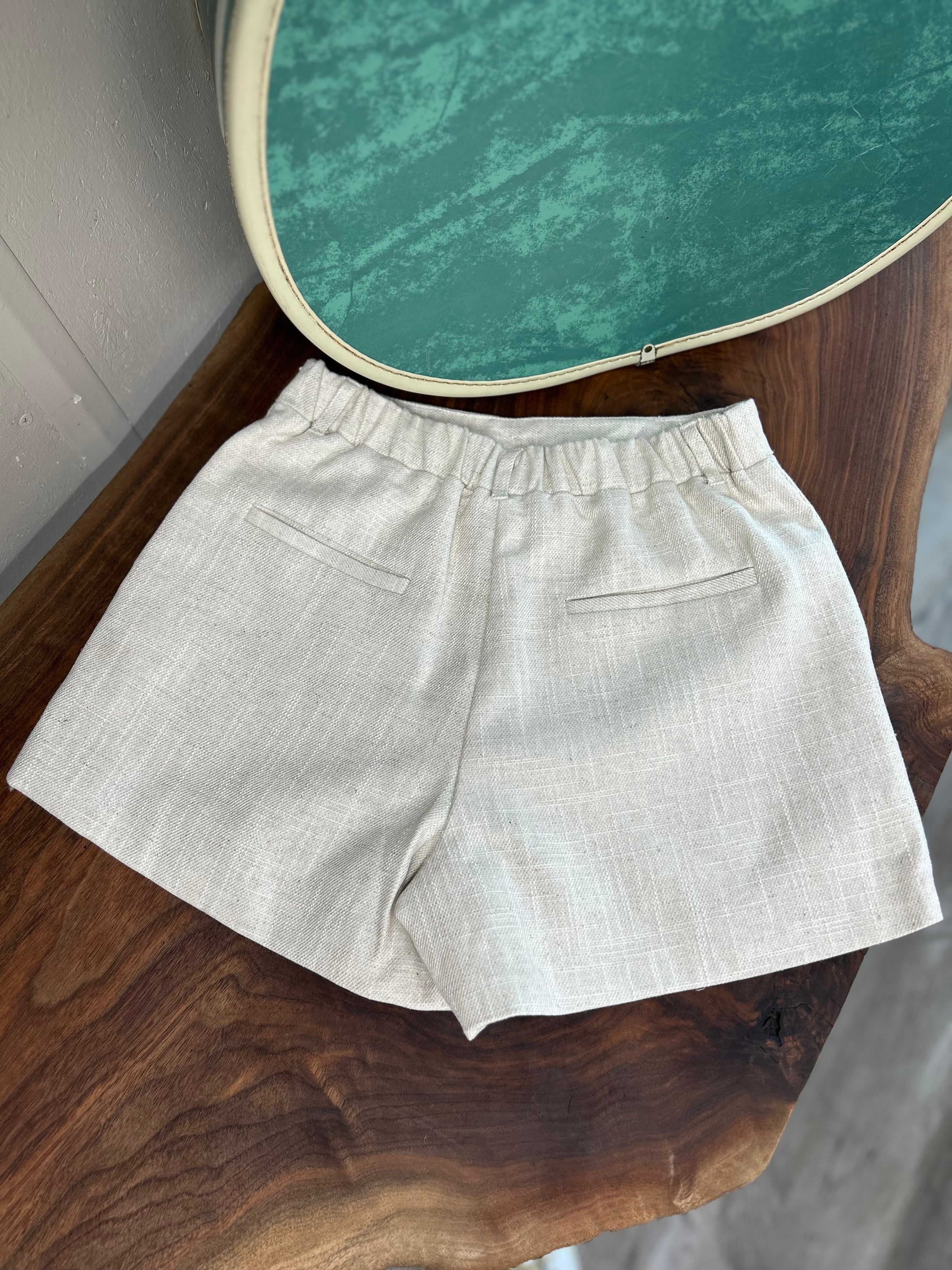 Whipstitch Crochet Embroidery Linen Wrap Skort