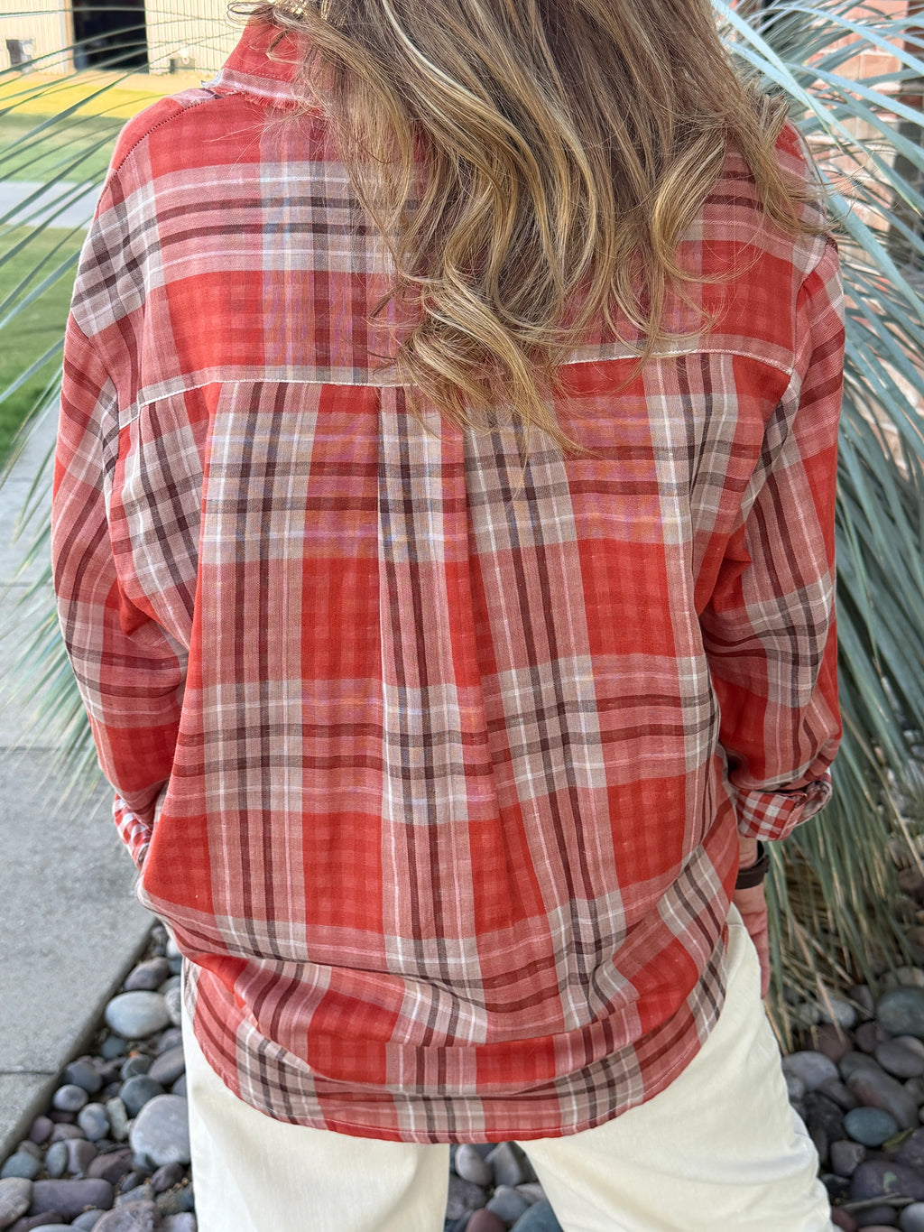 Oversized Plaid Cotton Shirt