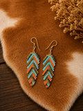 Feather Seed Bead Earring