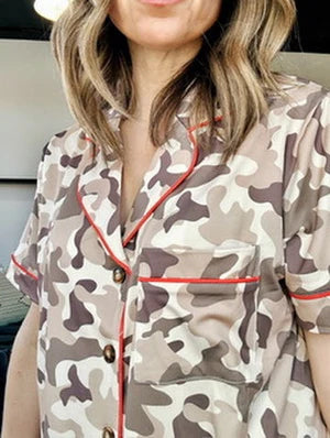 Green Camo with Red Piping PJ