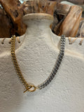 Mixed Metal Toggle Necklace