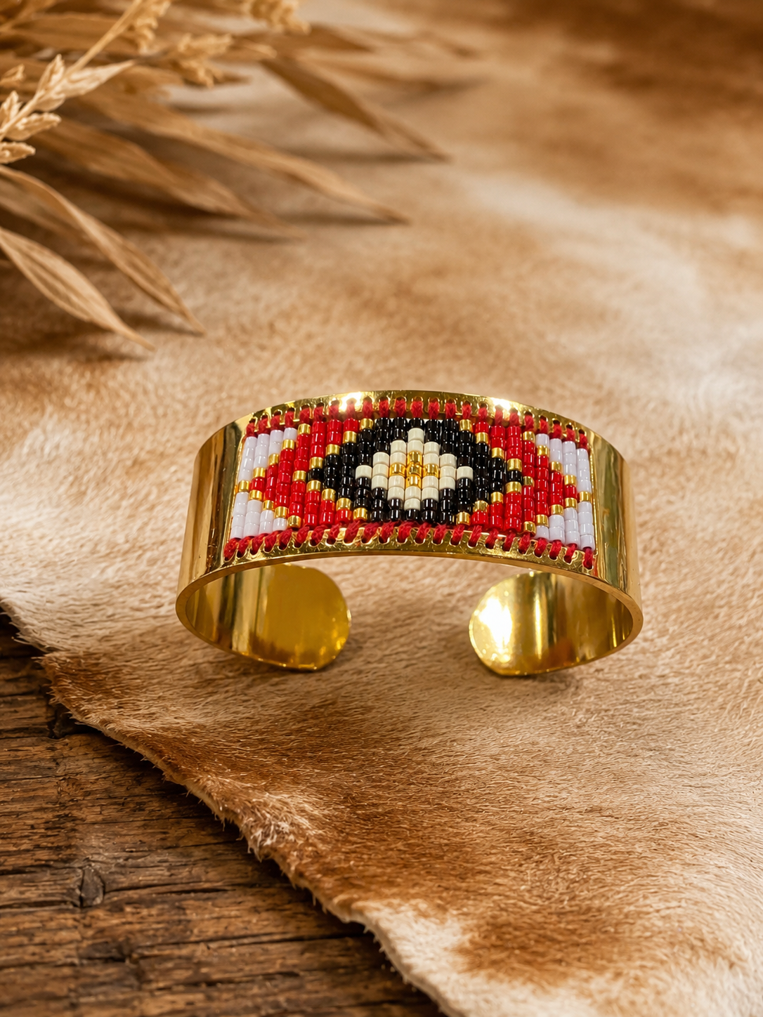 Large Cuff Seed Bead Bracelet