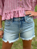 High Rise Side Slit Shorts