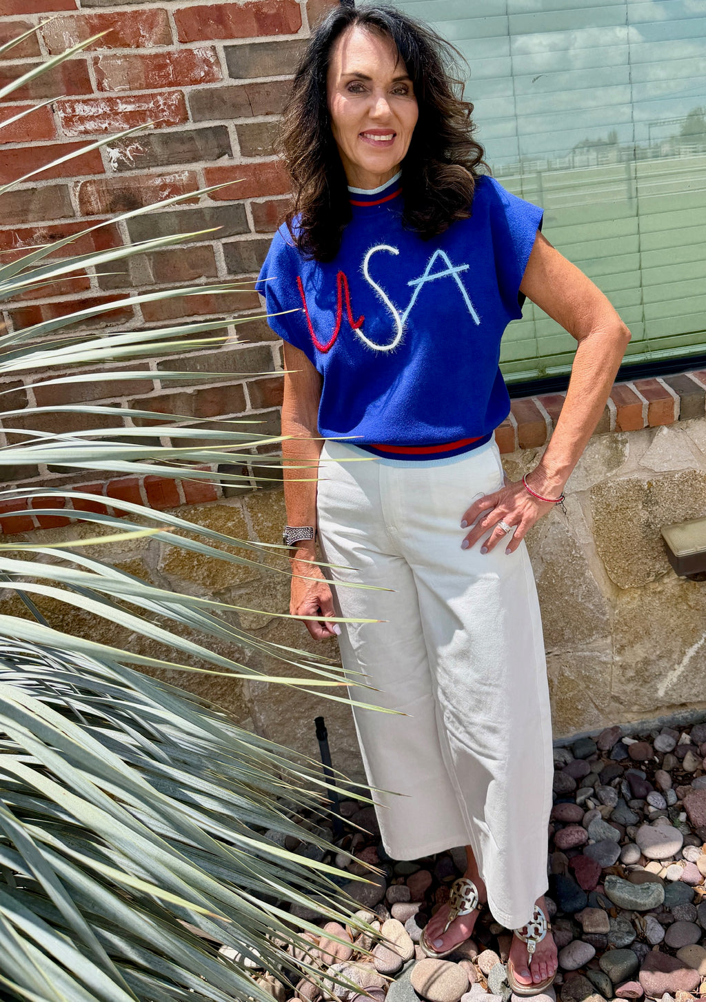 USA Short Sleeve Sweater top